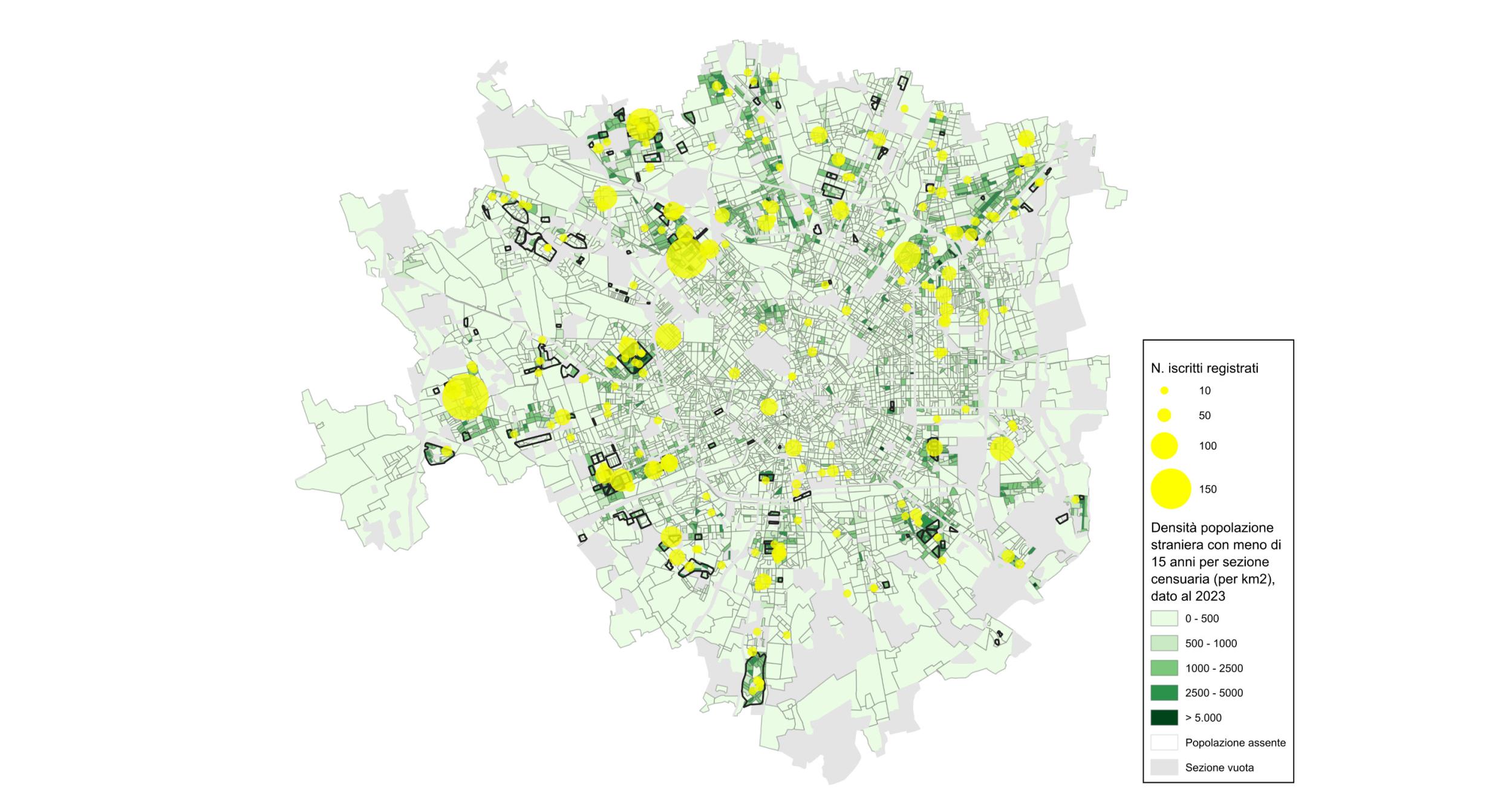 Mappa Densità Stranieri Minori Milano
